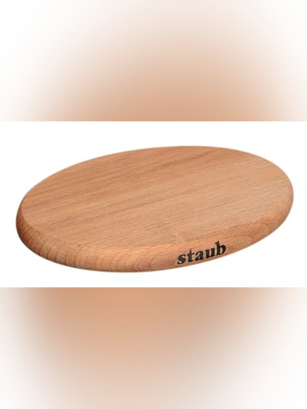 NEW Staub Magnetic 15*11cm (6*4 Inches) Wood Trivet - Oval